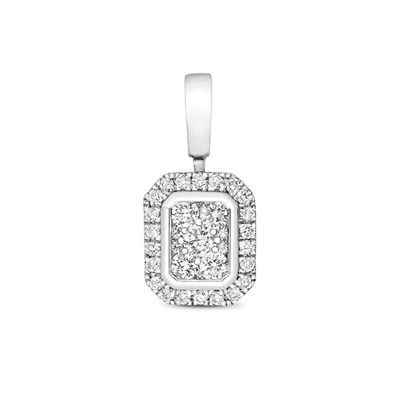 9ct radiant shaped diamond pendant